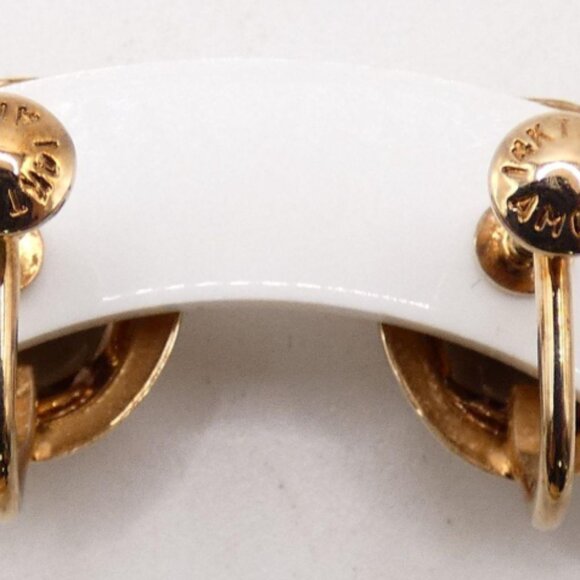 Vintage AMCO Jewels; 14K Overlay; Smoky Quartz Screw On Earrings; 0.5" - Picture 2 of 7